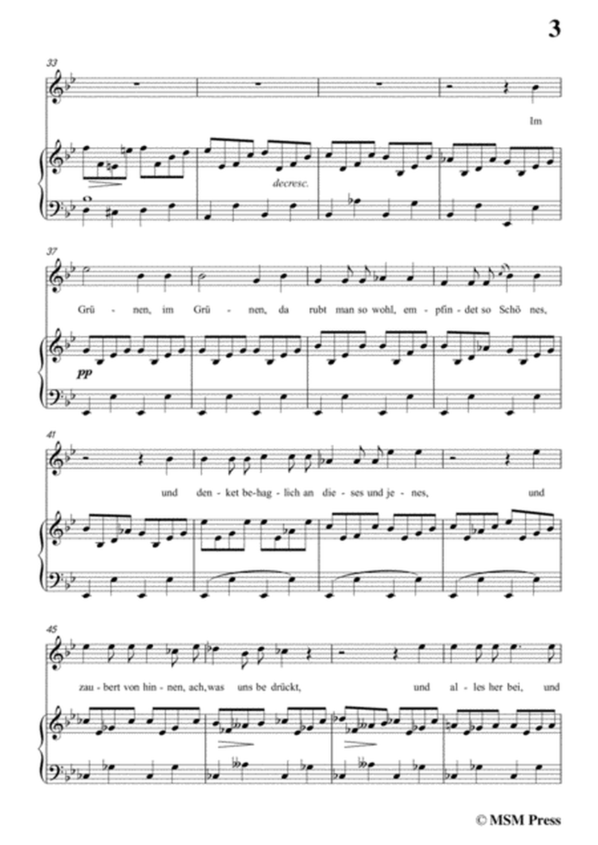 Schubert-Das Lied im Grünen,Op.115 No.1,in B flat Major,for Voice&Piano image number null
