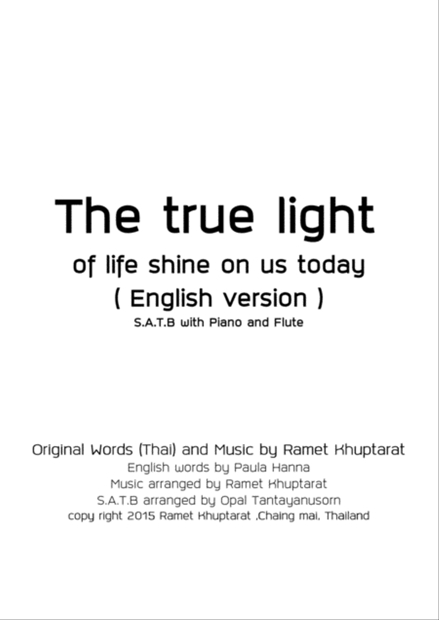The True Light Of Life Shine On Us Today 4-Part scores gallery preview page 1