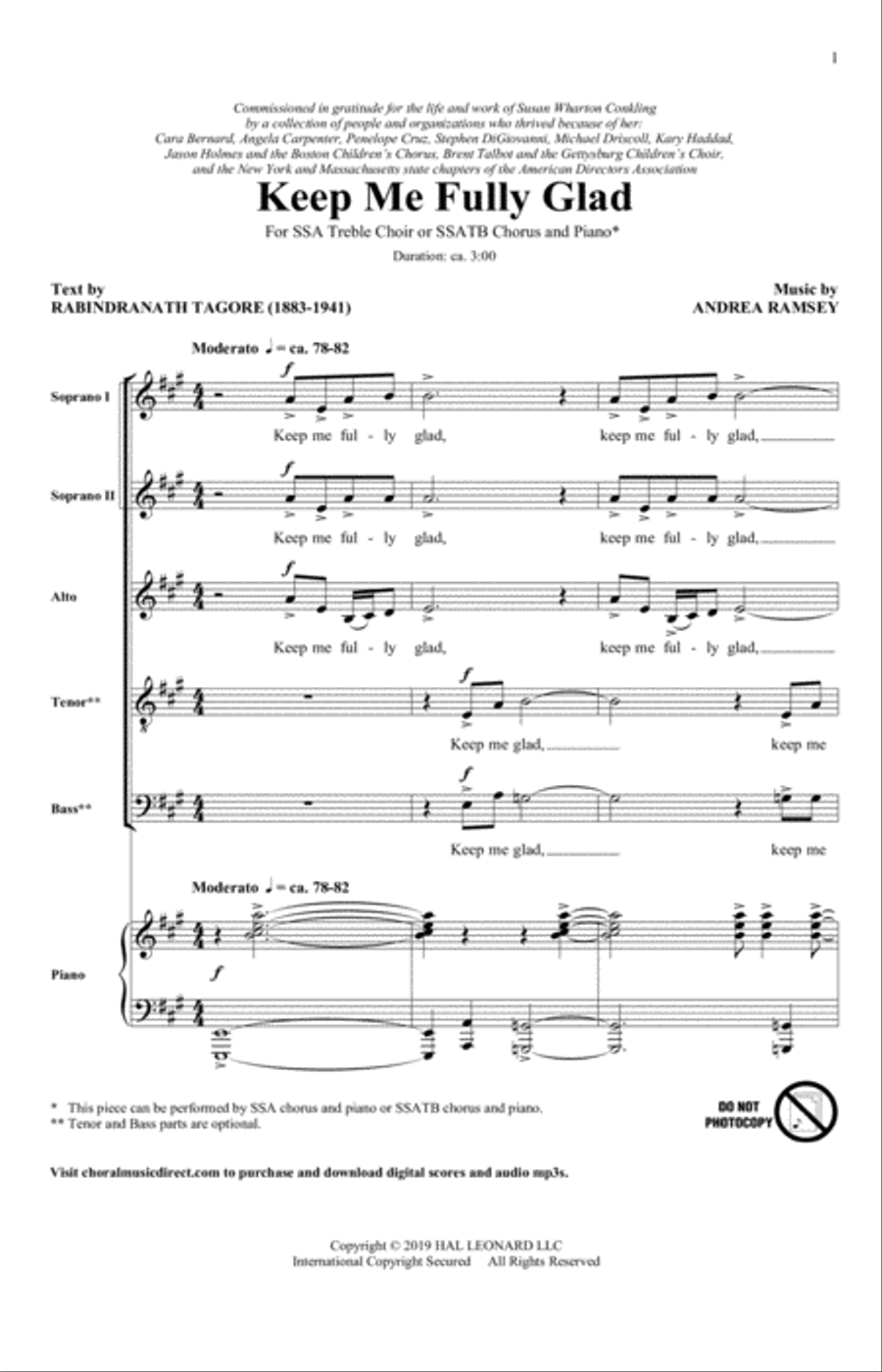 Keep Me Fully Glad Keep Me Fully Glad Choir scores gallery preview page 1