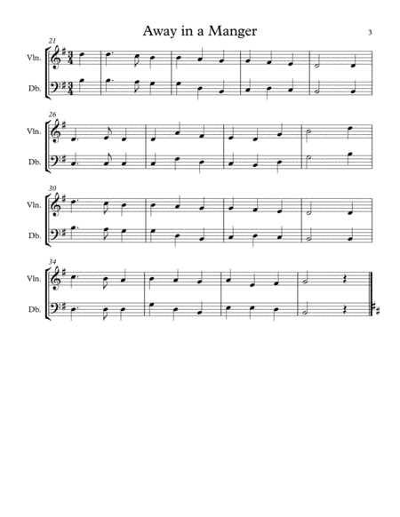 Easy Christmas Duets for Early Intermediate Violin and Bass Volume 2