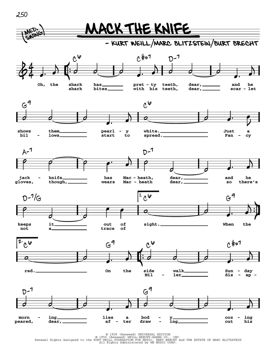 Mack The Knife (High Voice) High Voice scores gallery preview page 1