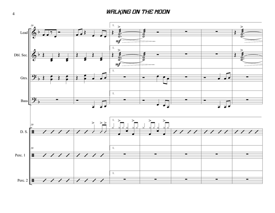 Walking On The Moon Steel Drum Band scores gallery preview page 4