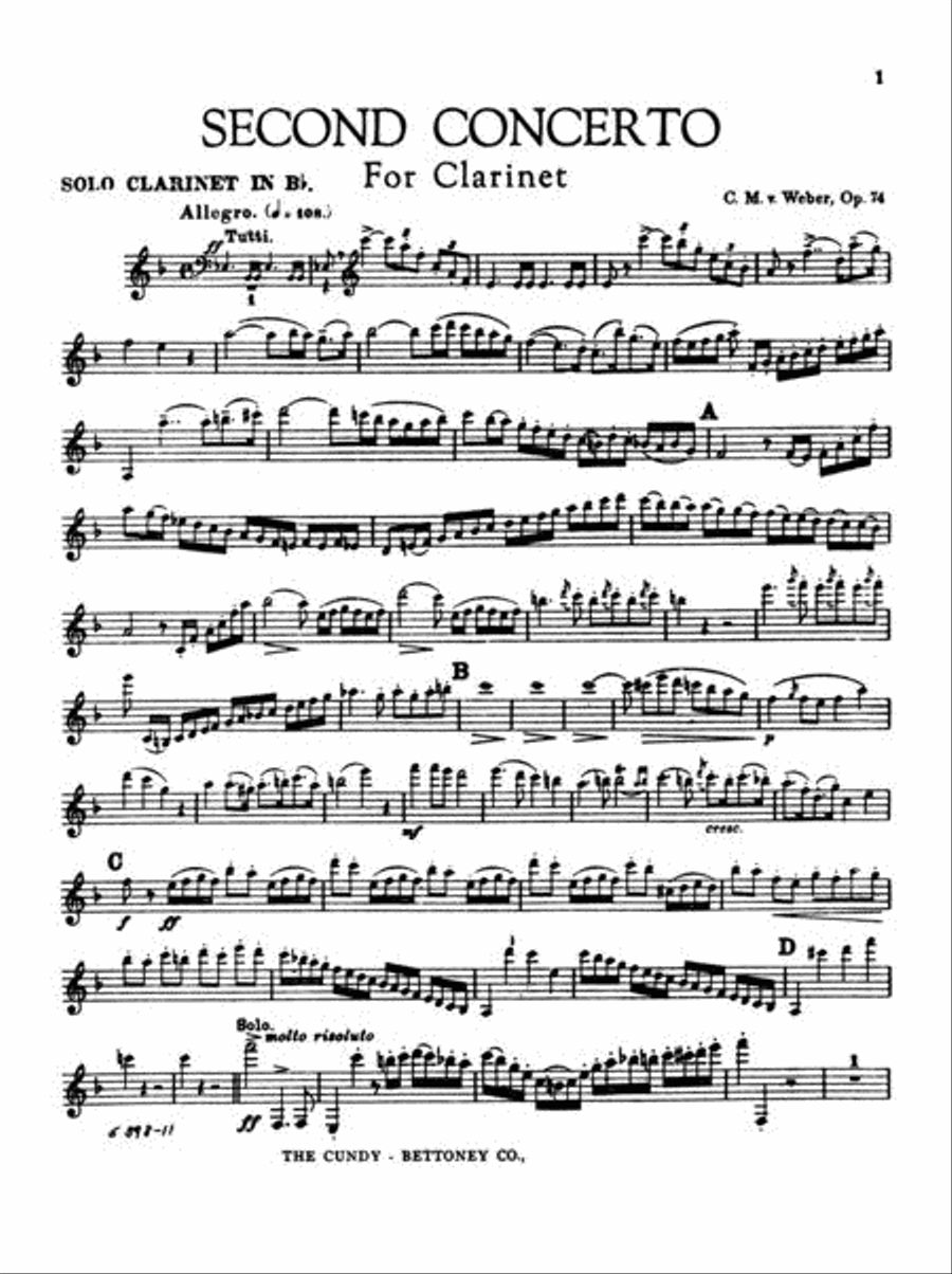 Concerto No. 2, Op. 74 Concerto No. 2, Op. 74 Clarinet Solo scores gallery preview page 3