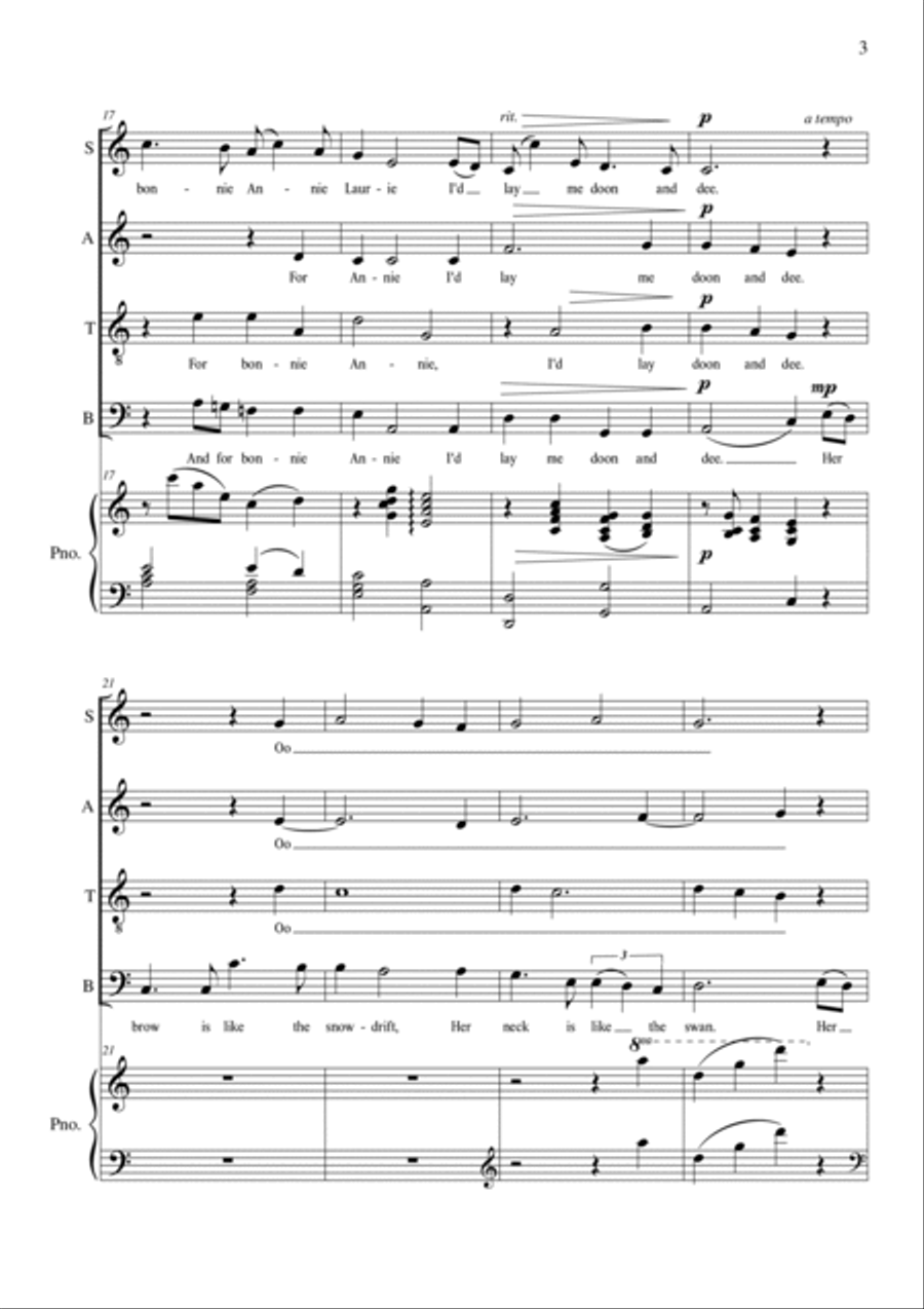Annie Laurie 4-Part scores gallery preview page 4
