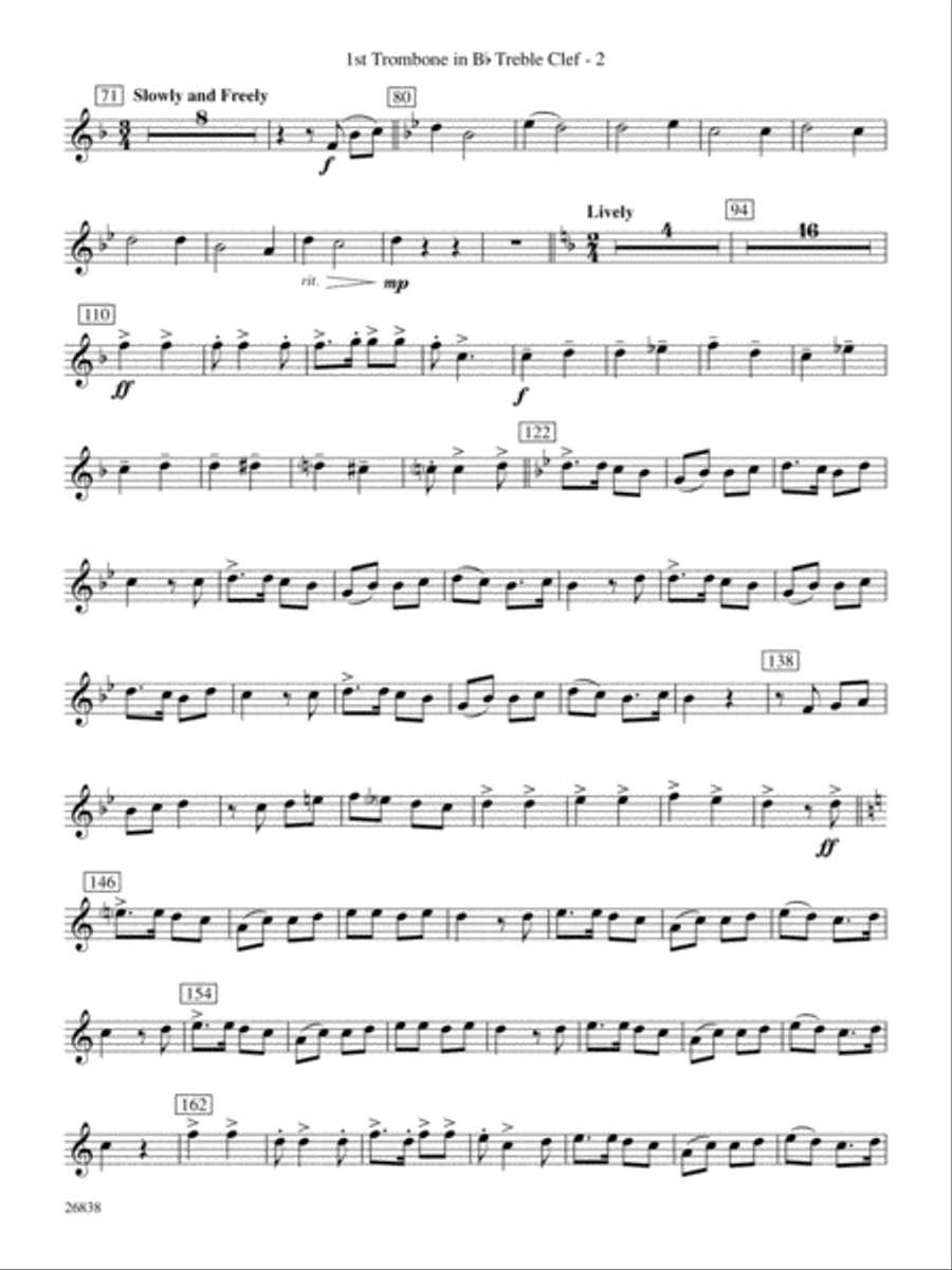 River Songs of the South: (World Part) 1st B-flat Trombone T.C. Concert Band scores gallery preview page 2