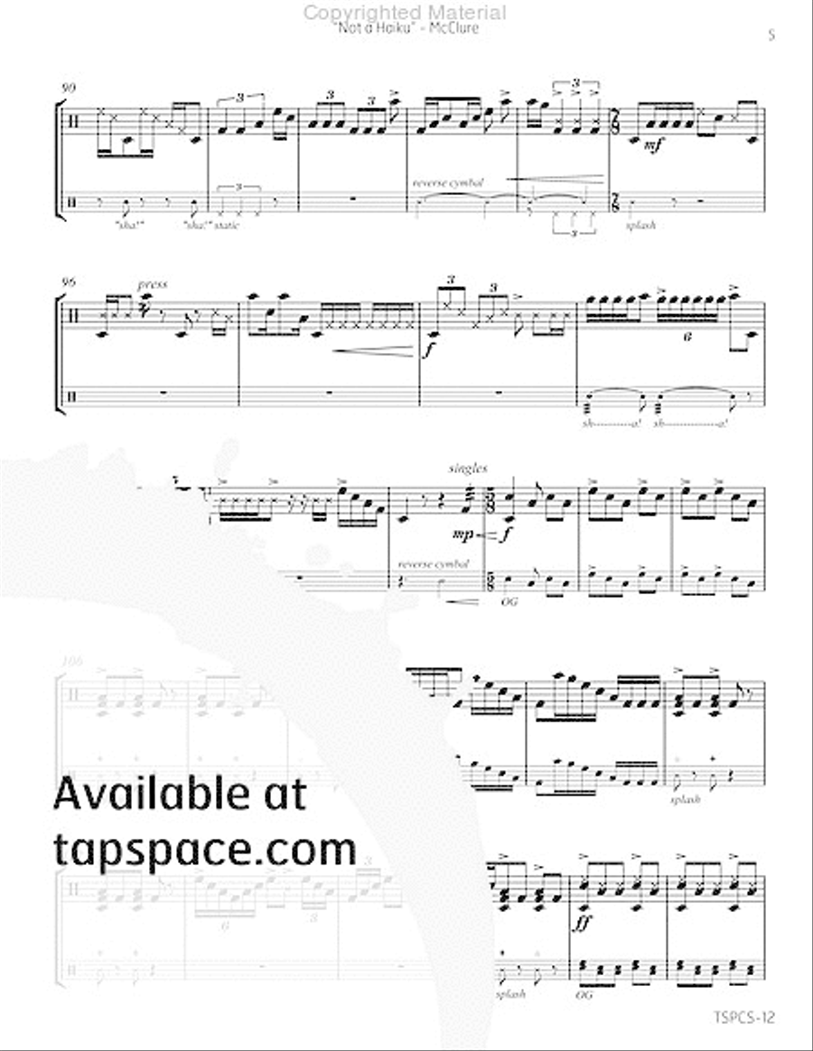 Integrated Elements No. 2 - Not a Haiku Percussion scores gallery preview page 8