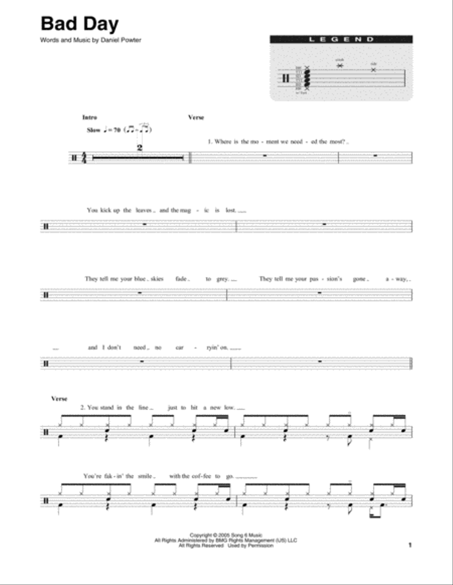 Bad Day Drum Set scores gallery preview page 1
