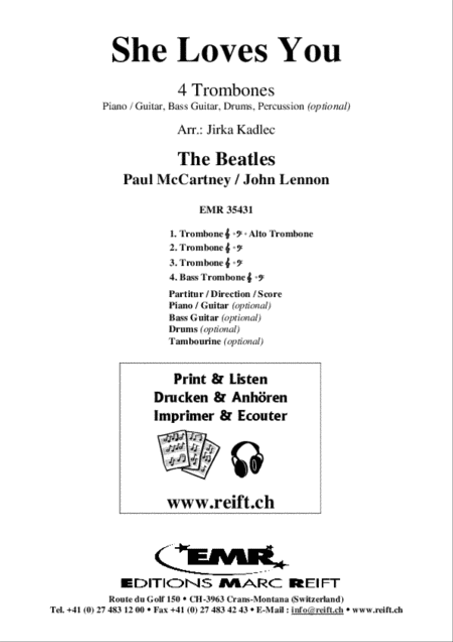 She Loves You Trombone Quartet scores gallery preview page 2