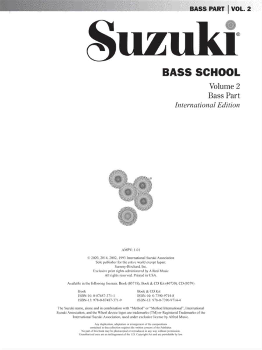 Suzuki Bass School, Volume 2 image number null