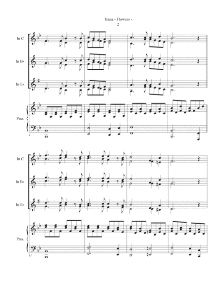 Hikari E (One Piece Opening 3) Sheet music for Piano, Tuba, Tambourine,  Flute piccolo & more instruments (Mixed Ensemble)