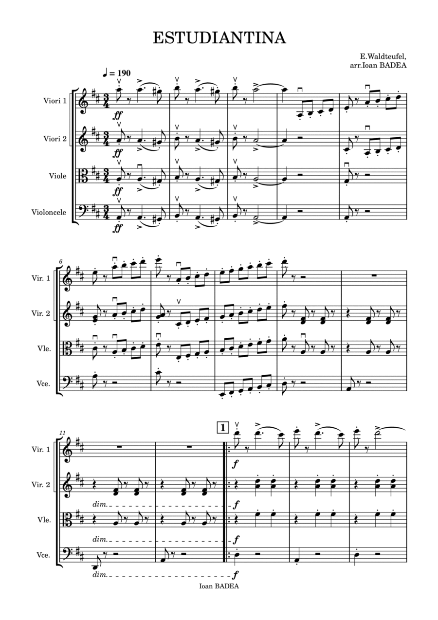 ESTUDIANTINA String Quartet scores gallery preview page 1