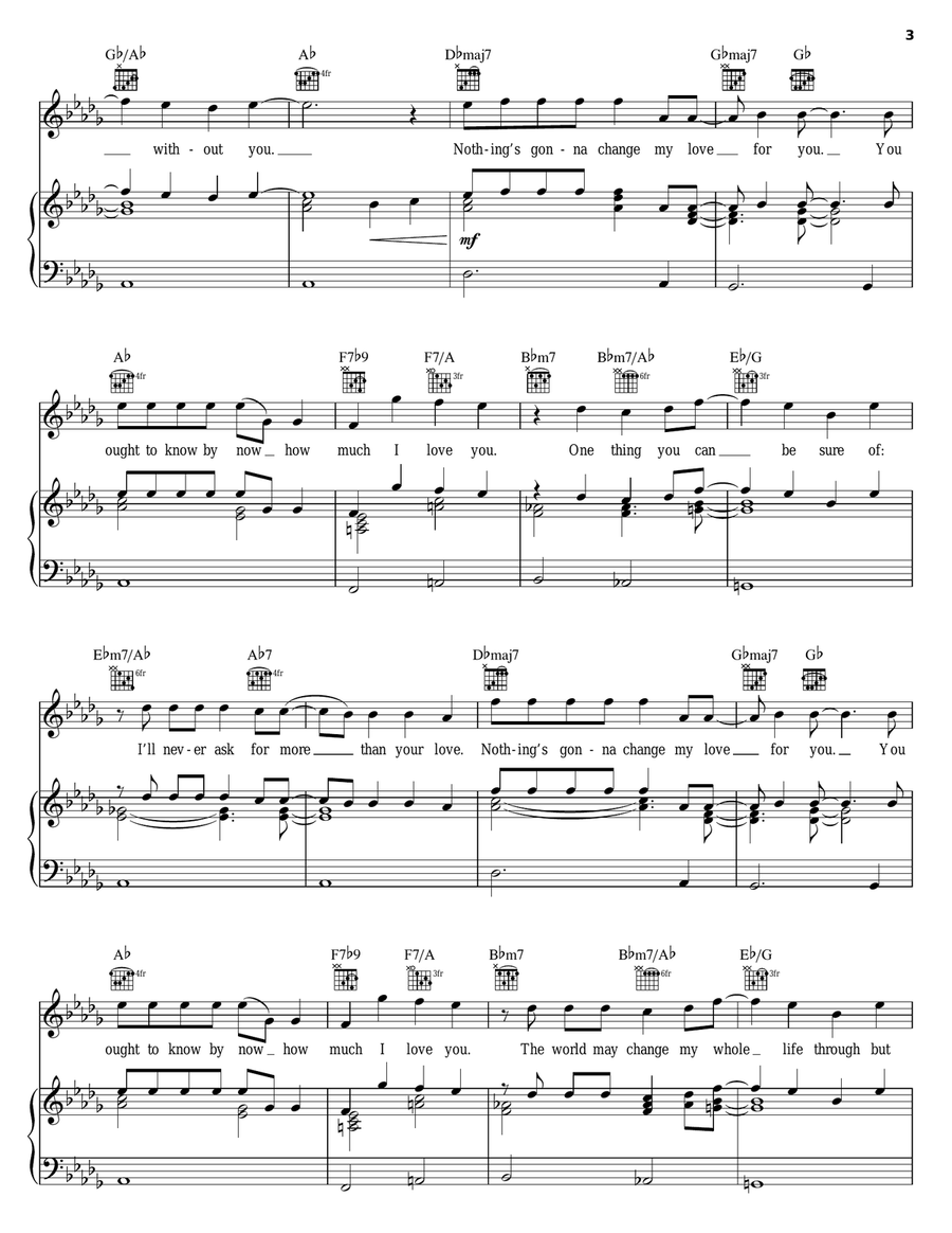 Nothing's Gonna Change My Love For You Piano, Vocal, Guitar scores gallery preview page 3