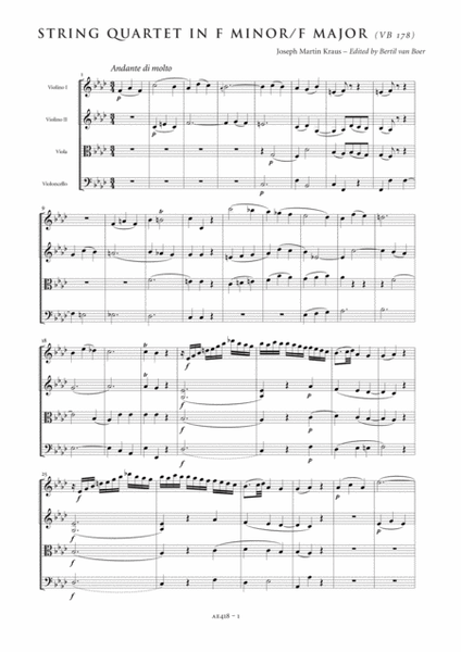 String Quartet in F minor/F major - Score Only