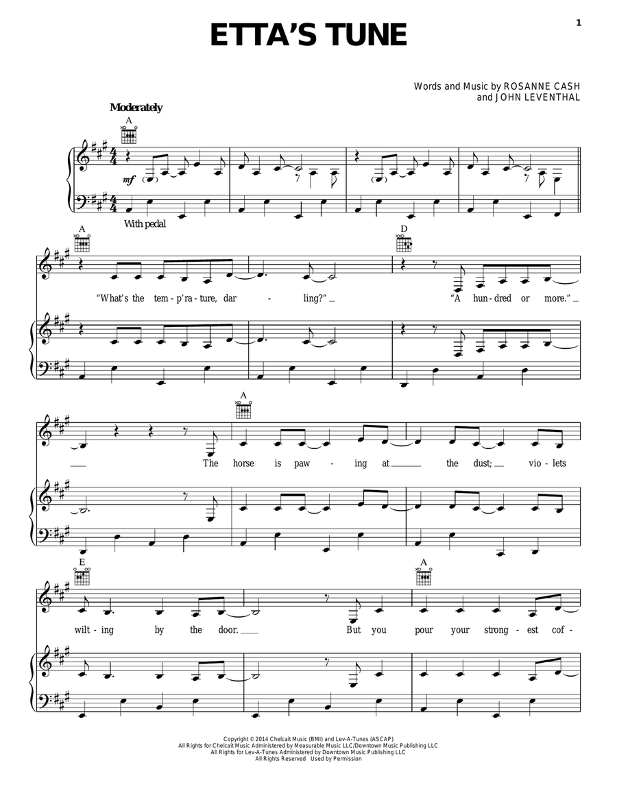 Etta's Tune Etta's Tune Piano, Vocal, Guitar scores gallery preview page 1