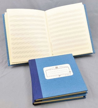 Music manuscript book blue 10 staves