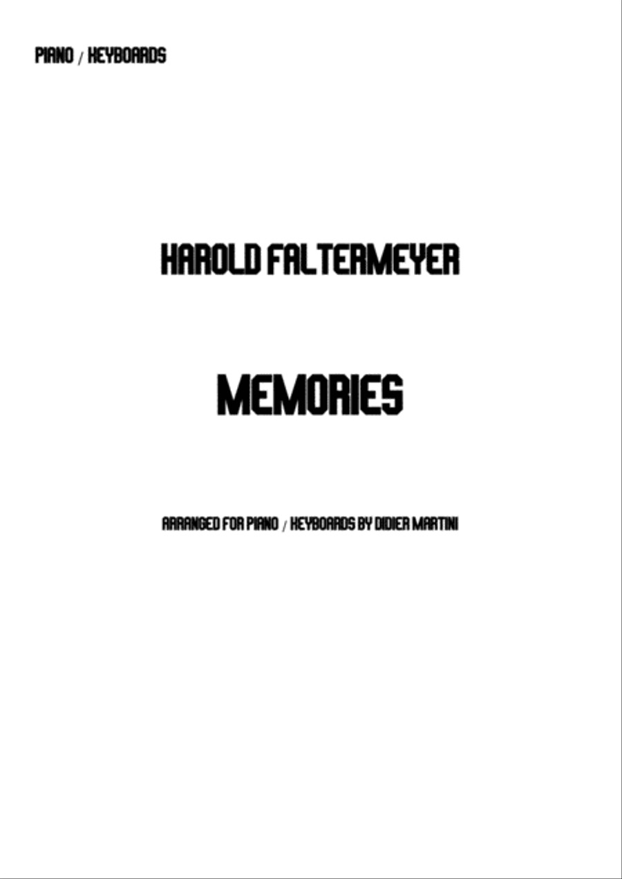 Memories Piano Solo scores gallery preview page 1