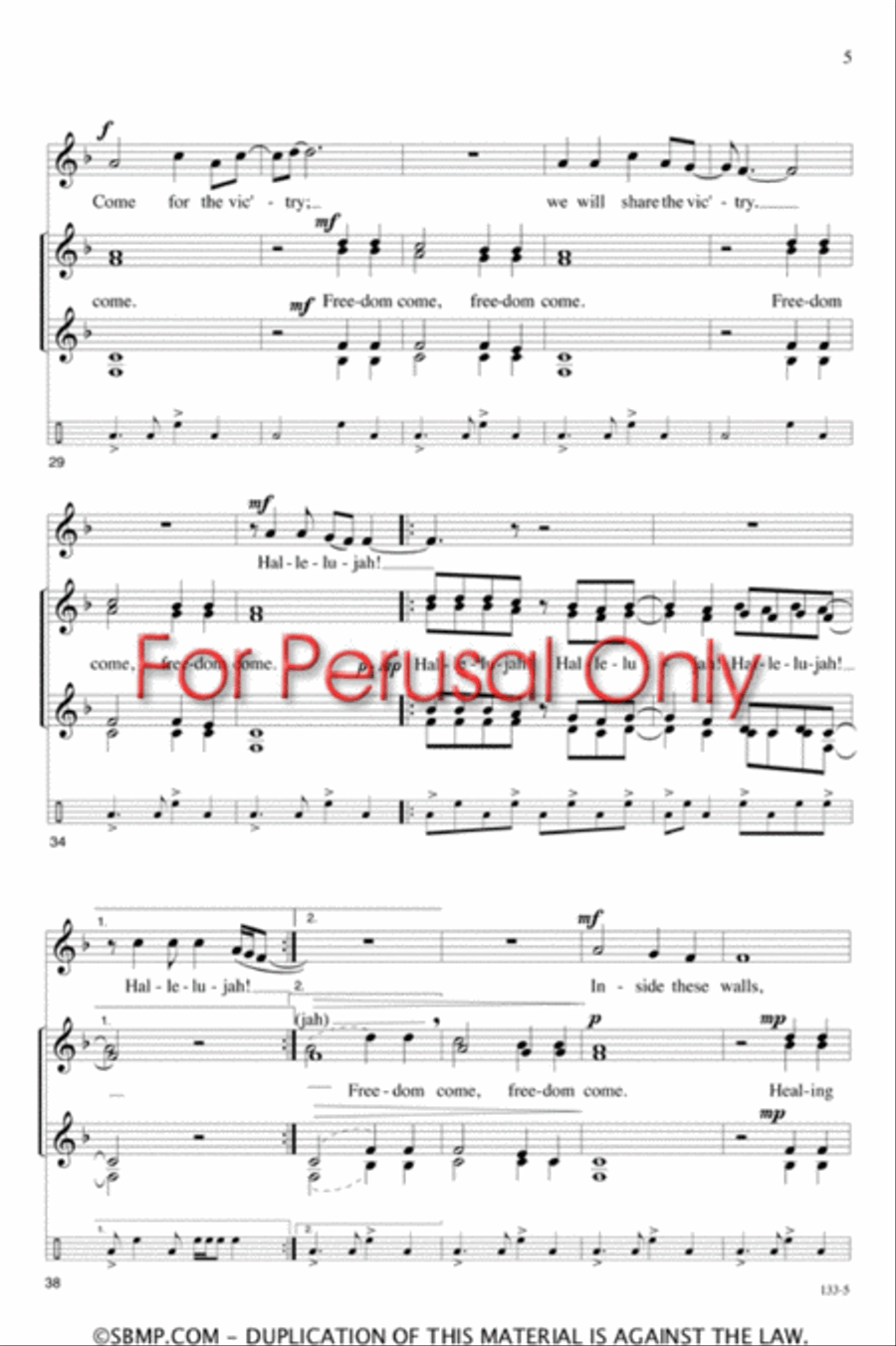 Freedom Come - SSAA Octavo SSAA scores gallery preview page 4