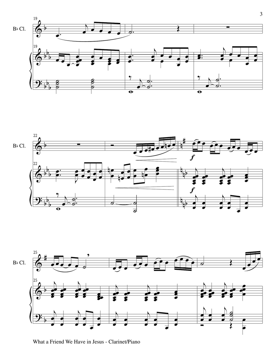 Gary Lanier: 3 INSPIRATIONAL HYMNS, Set III (Duets for Bb Clarinet & Piano) Woodwind Duet scores gallery preview page 5
