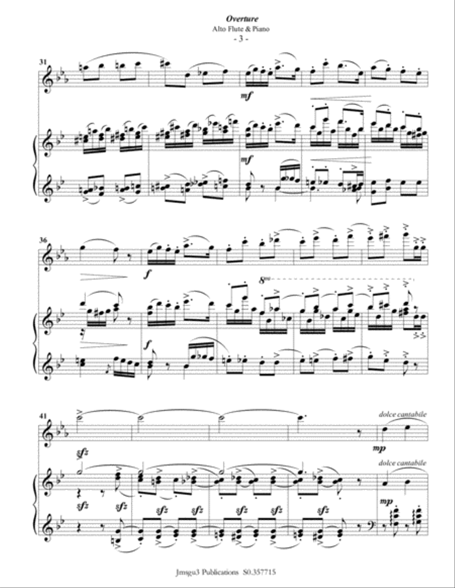Tchaikovsky: Overture from Nutcracker Suite for Alto Flute & Piano Flute Solo scores gallery preview page 4