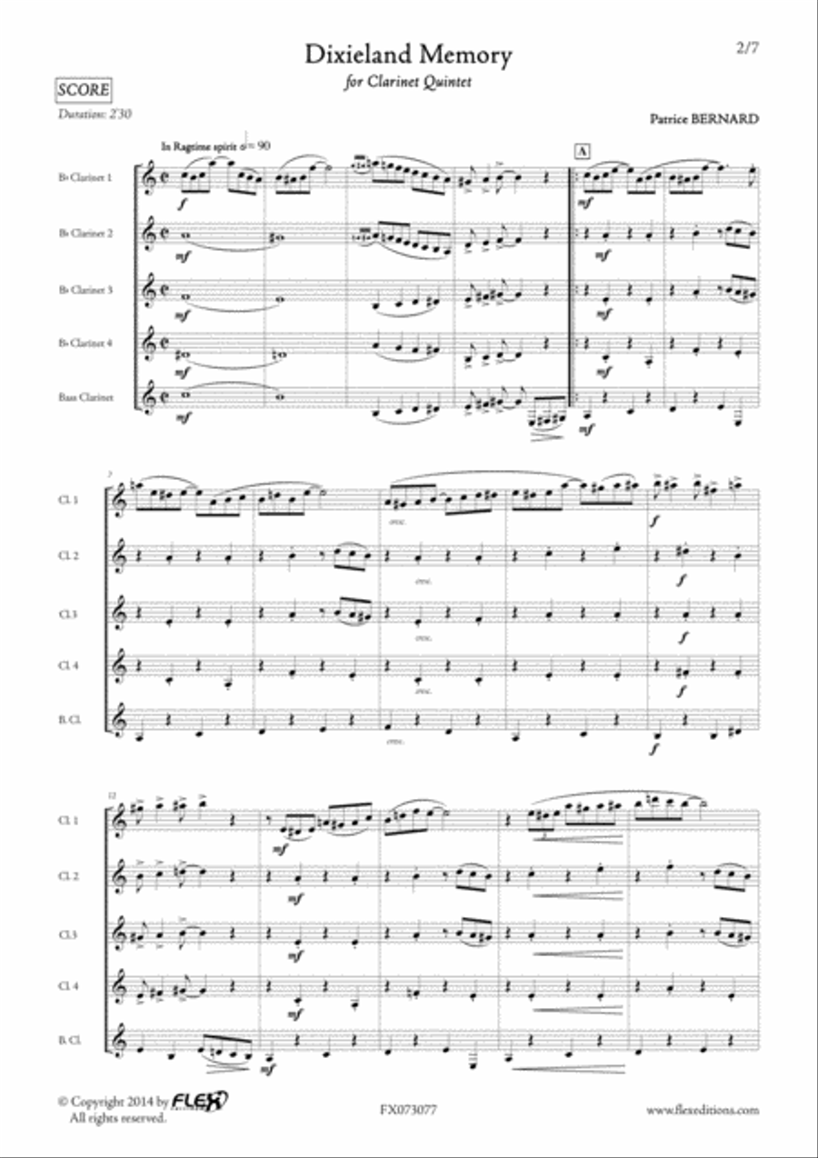 Dixieland Memory B-Flat Clarinet scores gallery preview page 2