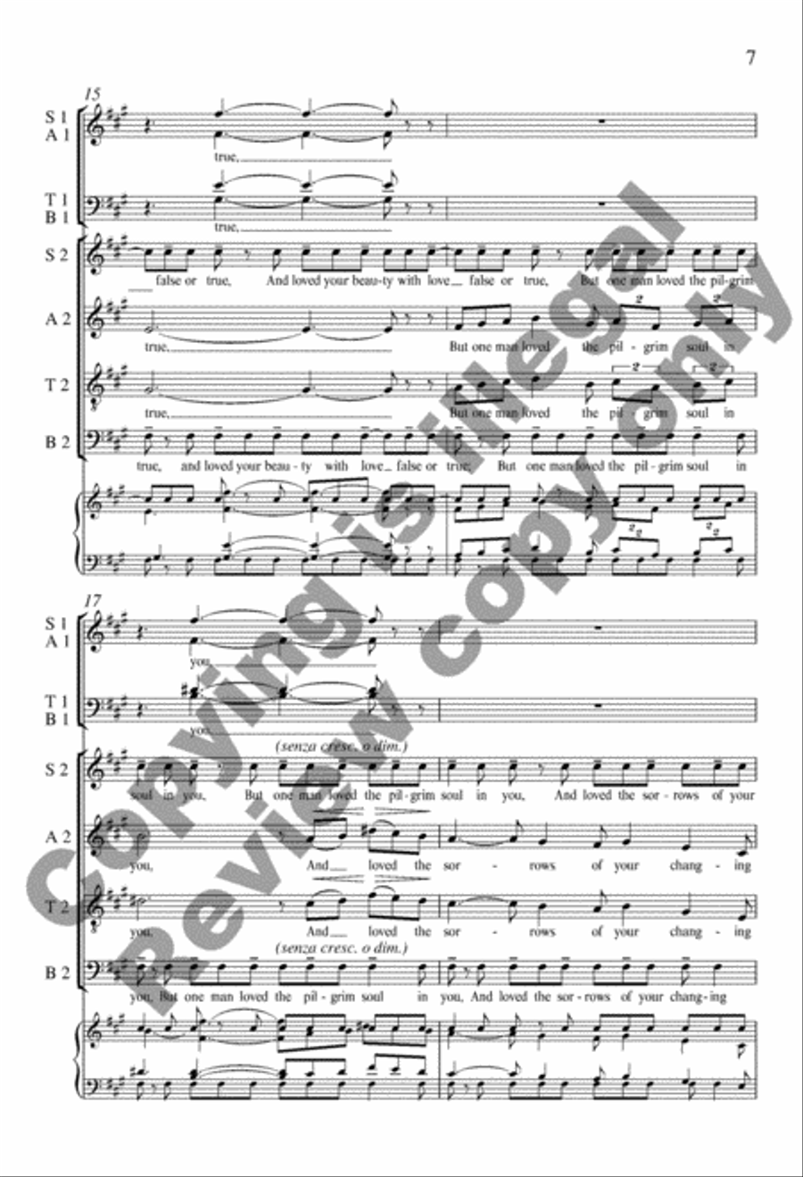 When You Are Old 4-Part scores gallery preview page 7