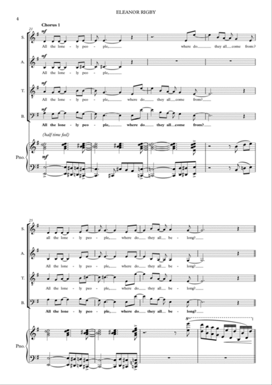 Eleanor Rigby Eleanor Rigby 4-Part scores gallery preview page 4
