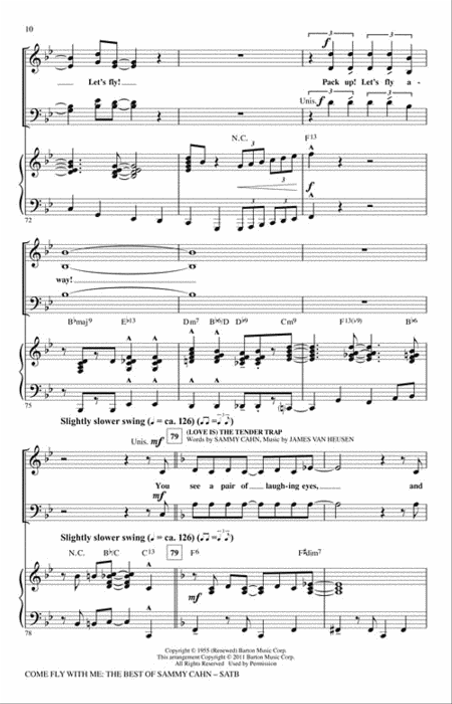 Come Fly with Me: The Best of Sammy Cahn Vocal Jazz Ensemble scores gallery preview page 4
