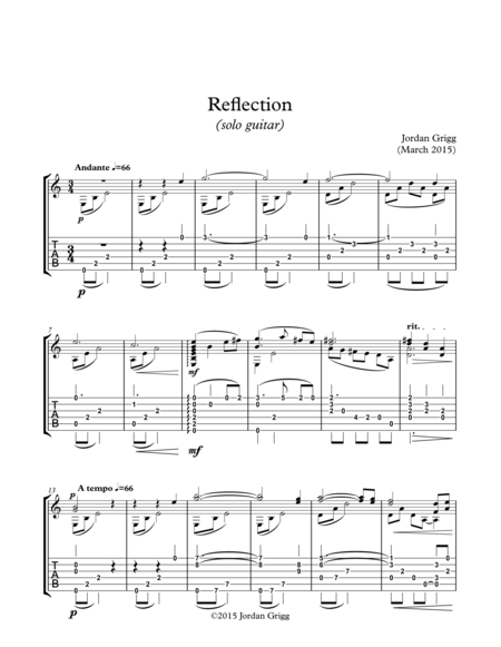 Reflection (solo guitar)