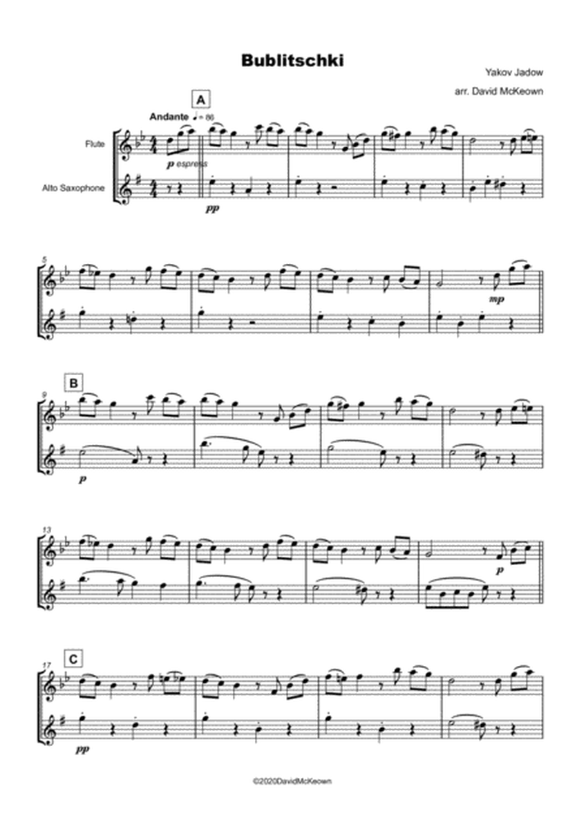 Bublitschki, Russian Klezmer song for Flute and Alto Saxophone Duet