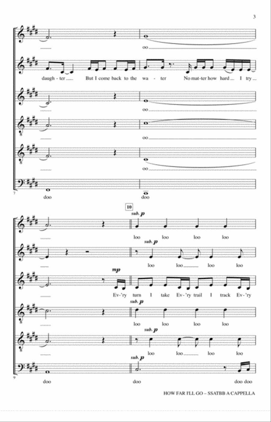 How Far I'll Go (from Moana) (arr. Deke Sharon) A Cappella scores gallery preview page 3