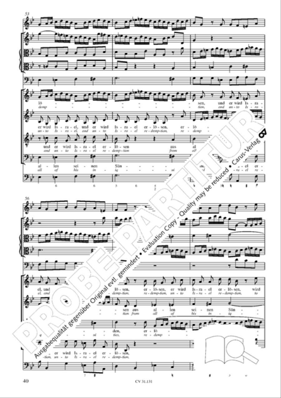 Form the deep, Lord, cried I, Lord, to Thee (Aus der Tiefe rufe ich, Herr, zu dir) 4-Part scores gallery preview page 41