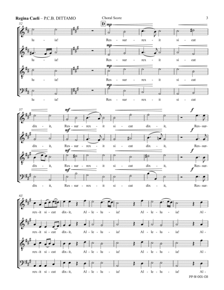Regina Caeli (SATB Choir, Violins, Organ & opt. Timpani) - [Choral Score ONLY] image number null
