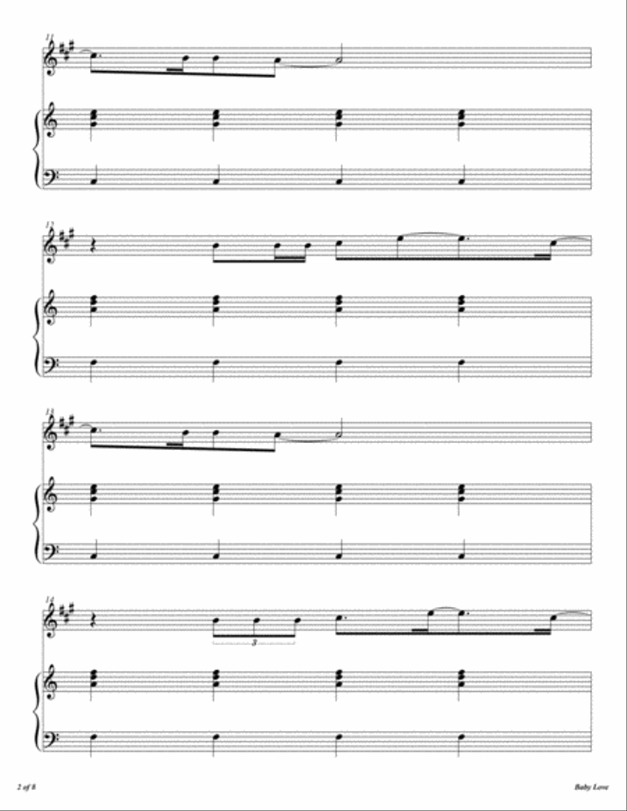 Baby Love Alto Saxophone scores gallery preview page 3