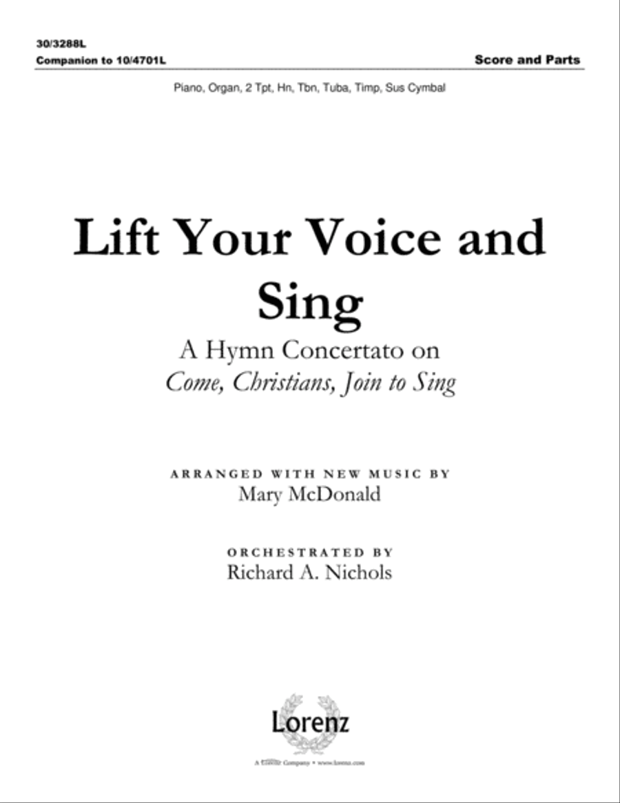 Lift Your Voice and Sing - Instrumental Ensemble Score and Parts Choir scores gallery preview page 2