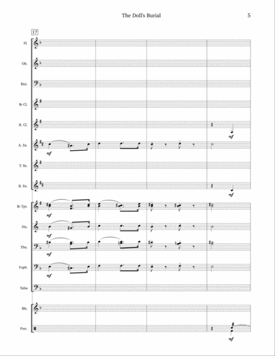 The Doll's Burial (Funeral March) Concert Band scores gallery preview page 5