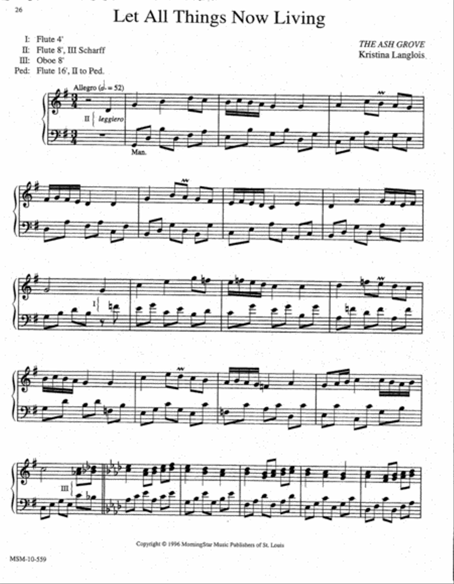 Music with Minimal Pedal - General and Fall Festivals Organ scores gallery preview page 4