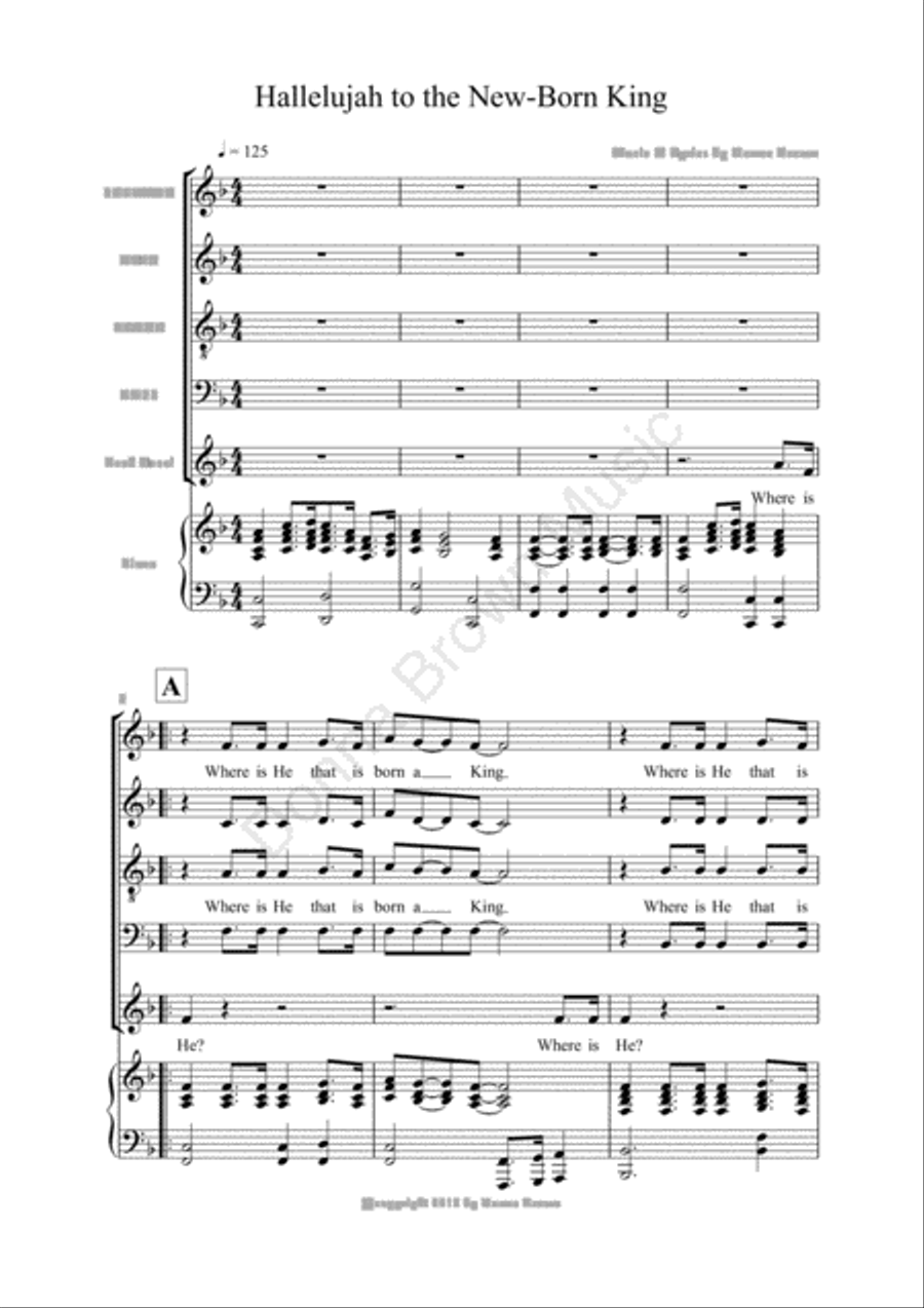 Hallelujah To The New-Born King - SATB 4-Part scores gallery preview page 2