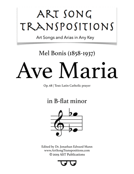 BONIS: Ave Maria, Op. 68 (transposed to B-flat minor)