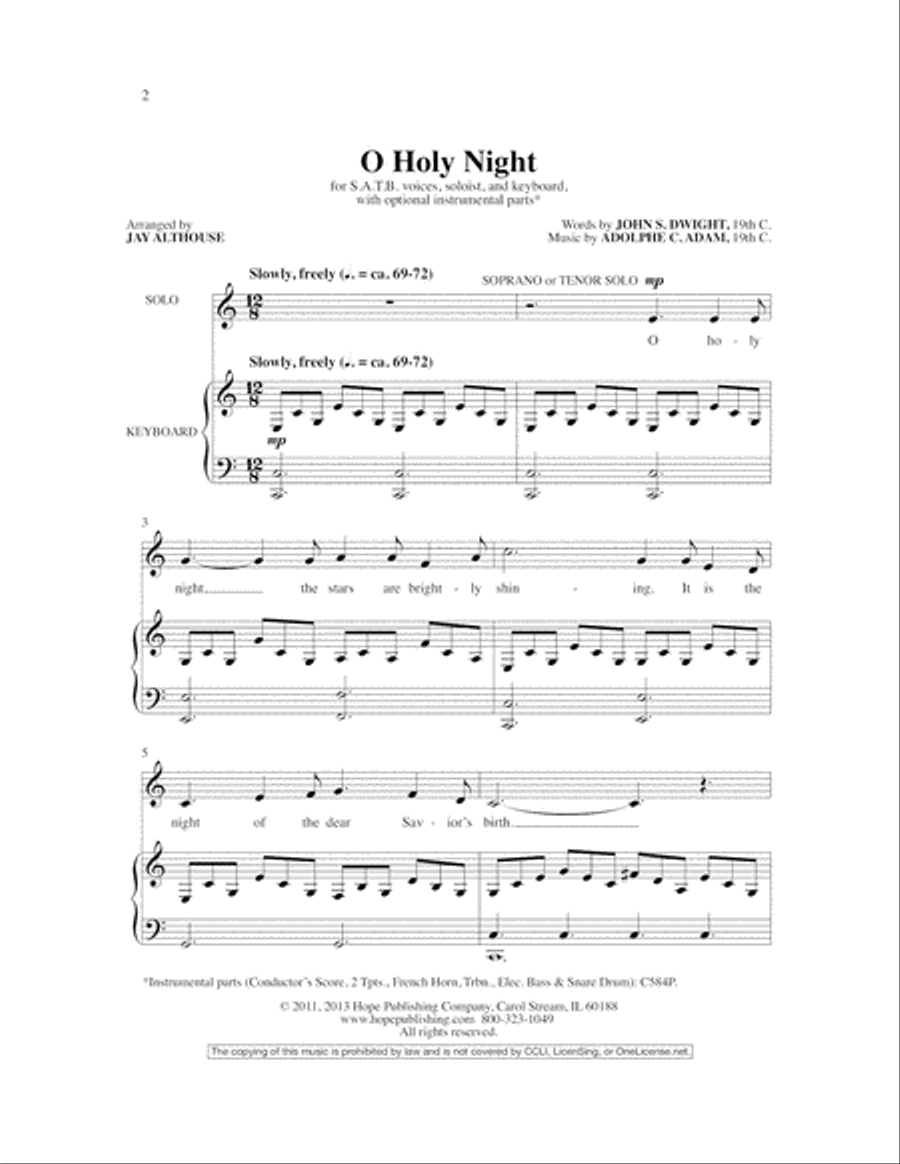 O Holy Night O Holy Night 4-Part scores gallery preview page 3