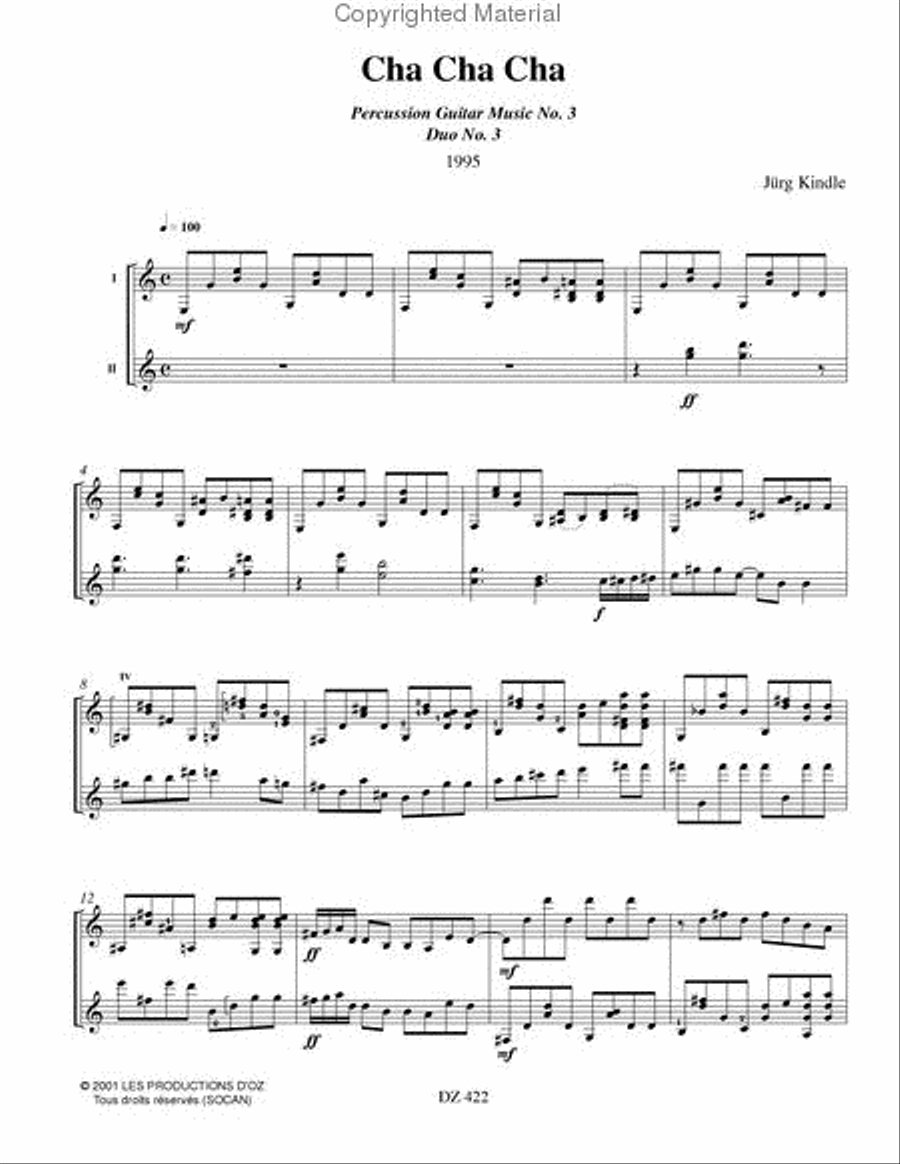 Cha Cha Cha Cha Cha Cha Classical Guitar scores gallery preview page 2