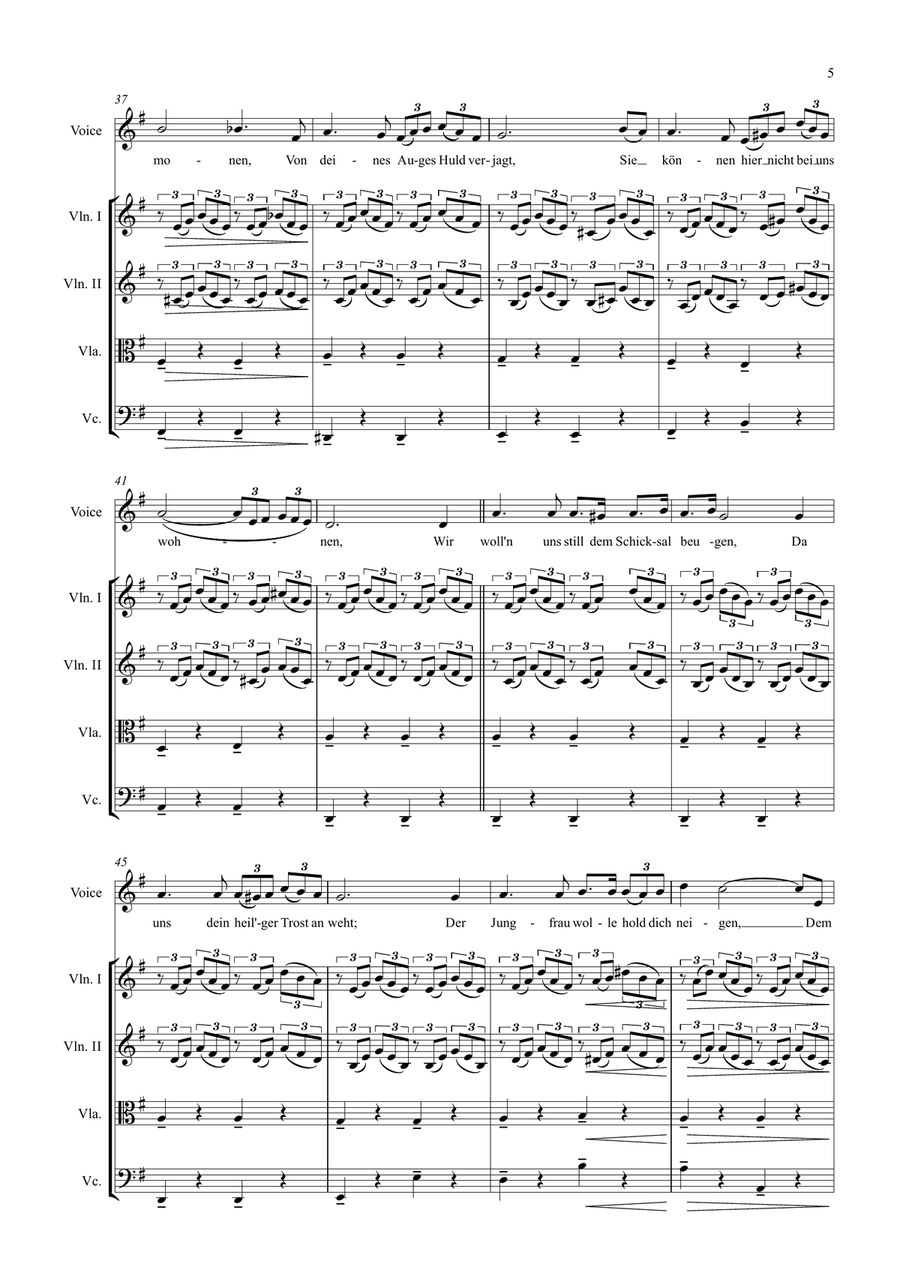 Ave Maria for Voice and String Quartet String Quartet scores gallery preview page 5