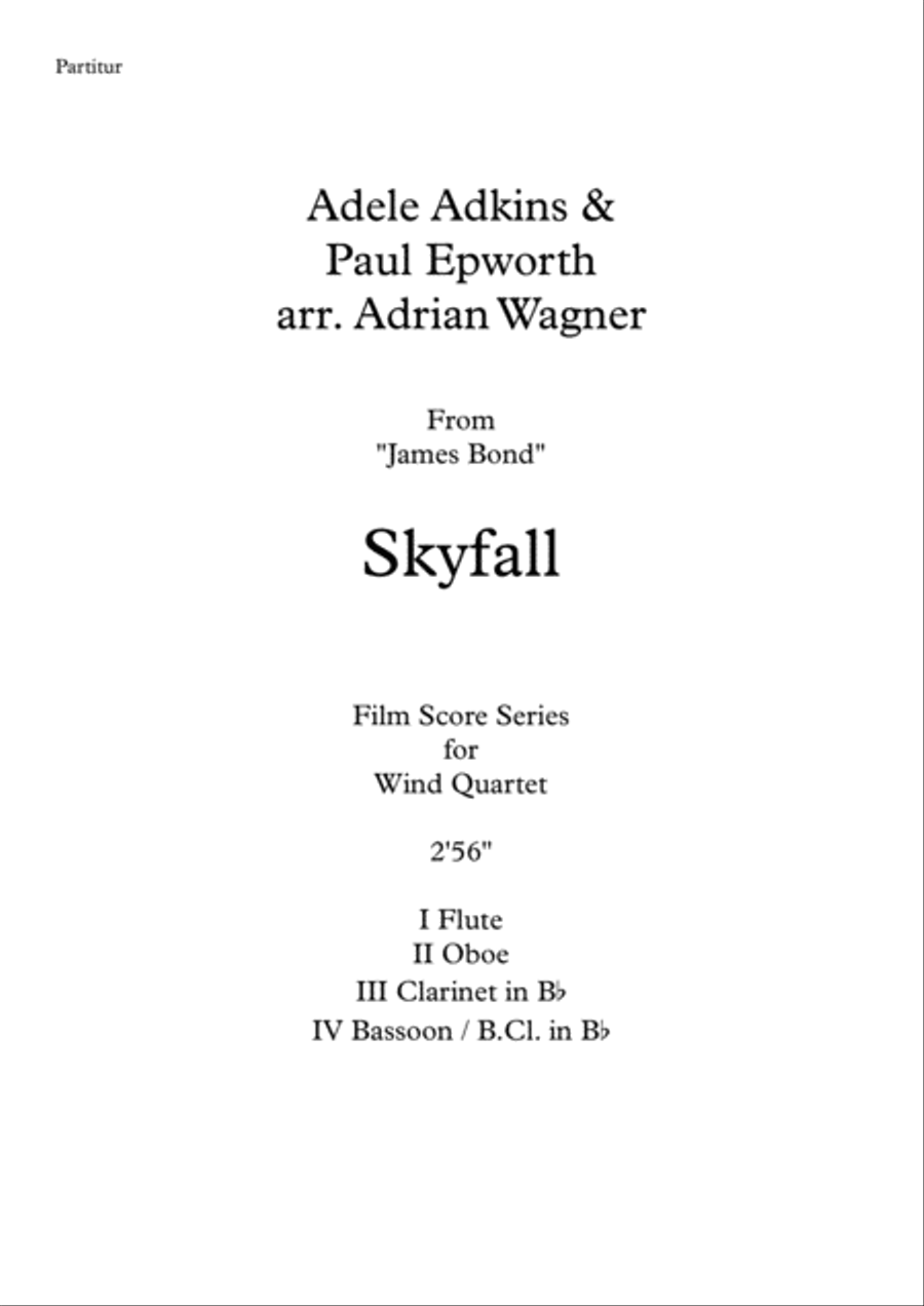 Skyfall Woodwind Quartet scores gallery preview page 2
