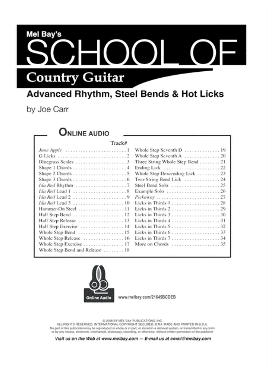 School of Country Guitar: Advanced Rhythm, Steel Bends & Hot Licks Electric Guitar scores gallery preview page 2