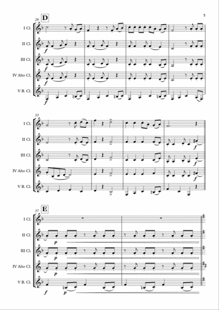 Shaun The Sheep Clarinet Choir scores gallery preview page 6