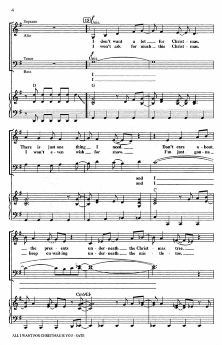 All I Want for Christmas Is You Show Choir scores gallery preview page 3
