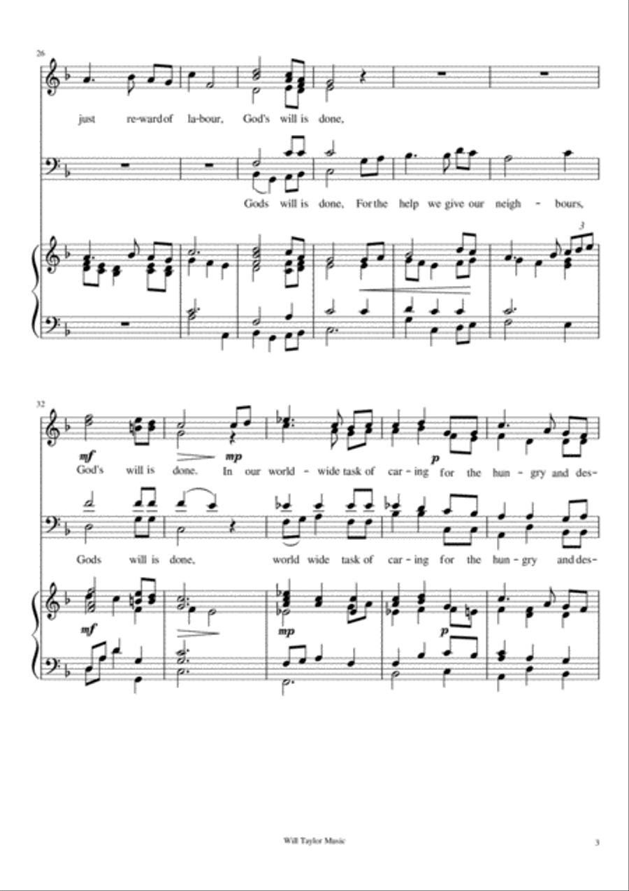 FOR THE FRUITS OF HIS CREATION 4-Part scores gallery preview page 3