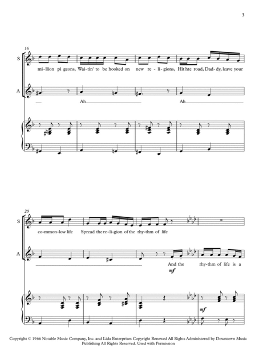 The Rhythm Of Life SSA scores gallery preview page 3