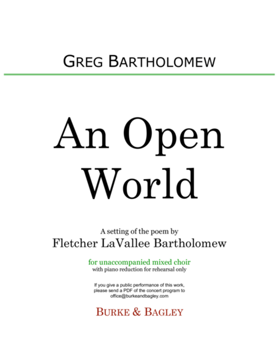 An Open World 4-Part scores gallery preview page 1