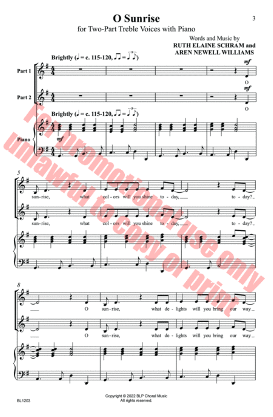 O Sunrise Choir scores gallery preview page 4