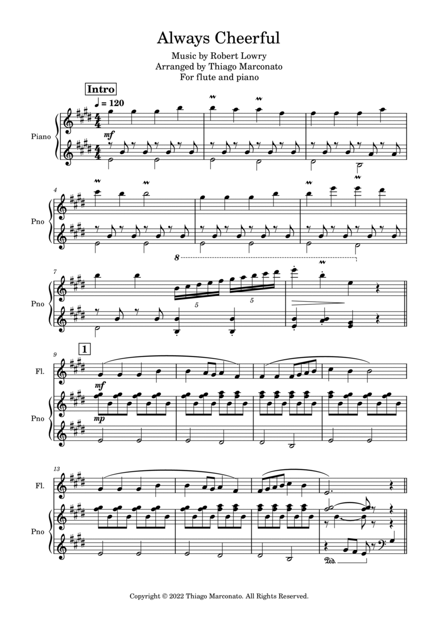 Always Cheerful Flute Solo scores gallery preview page 1